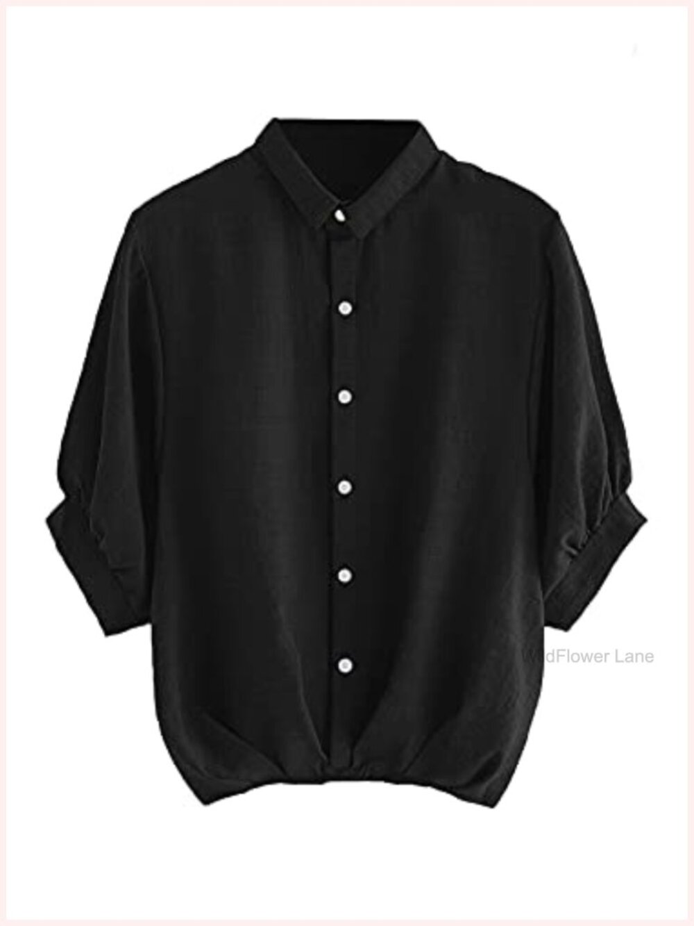 Women's Casual Button Down Blouse Short Sleeve Work Shirt Tunic